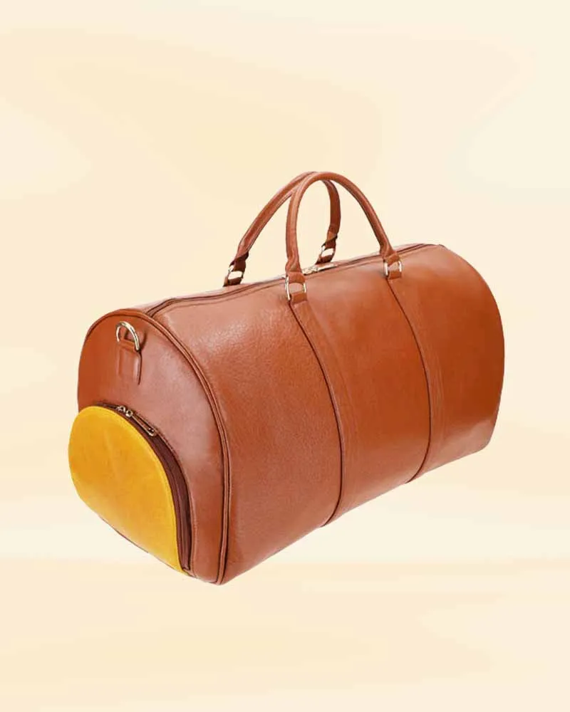 Distressed Brown Crazy Leather Duffle Bag