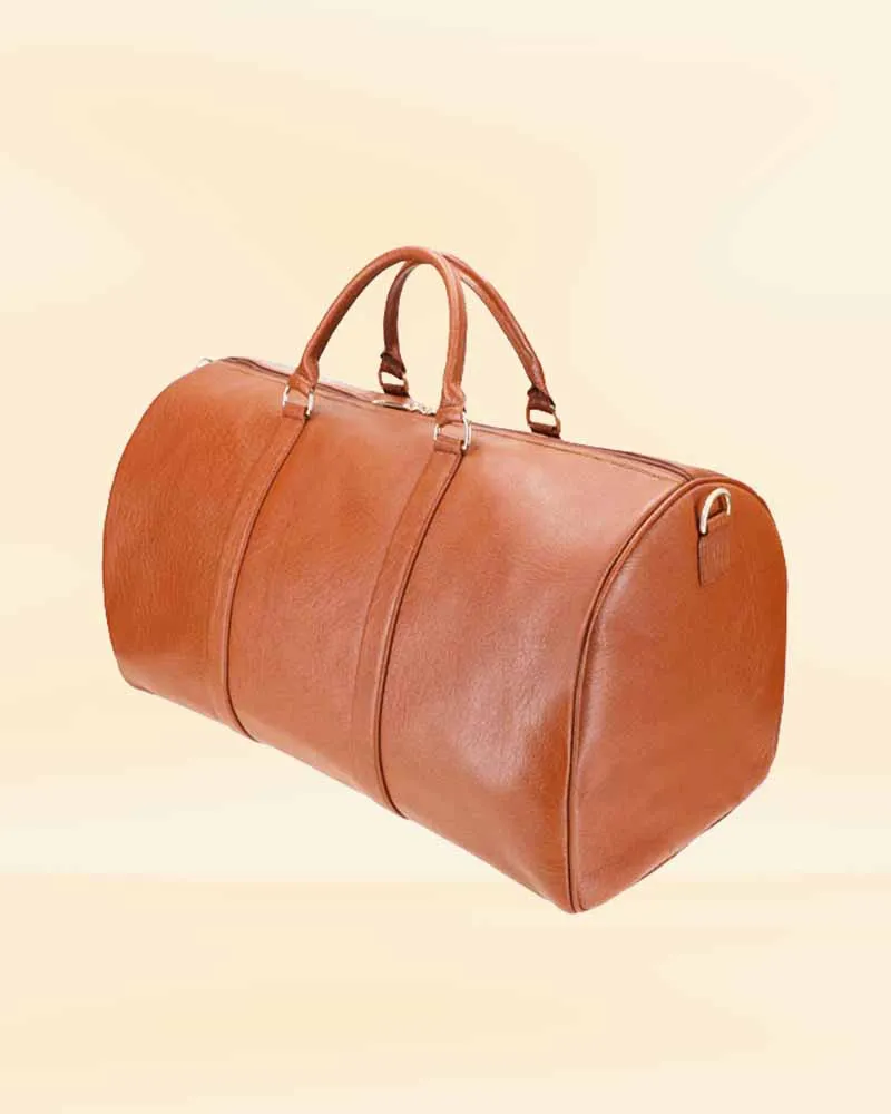 Distressed Brown Crazy Leather Duffle Bag