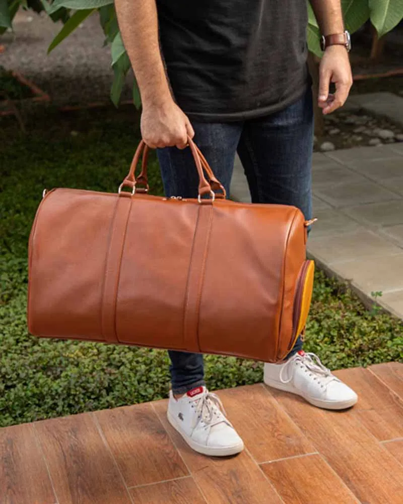 Distressed Brown Crazy Leather Duffle Bag