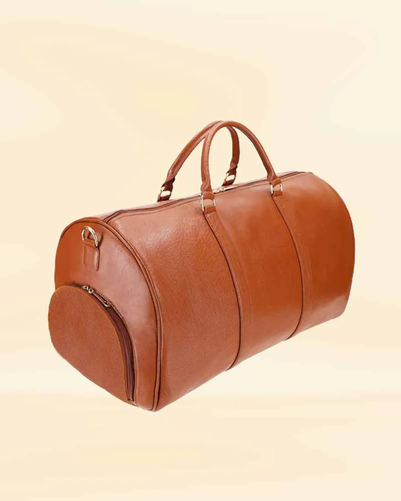 Distressed Brown Crazy Leather Duffle Bag