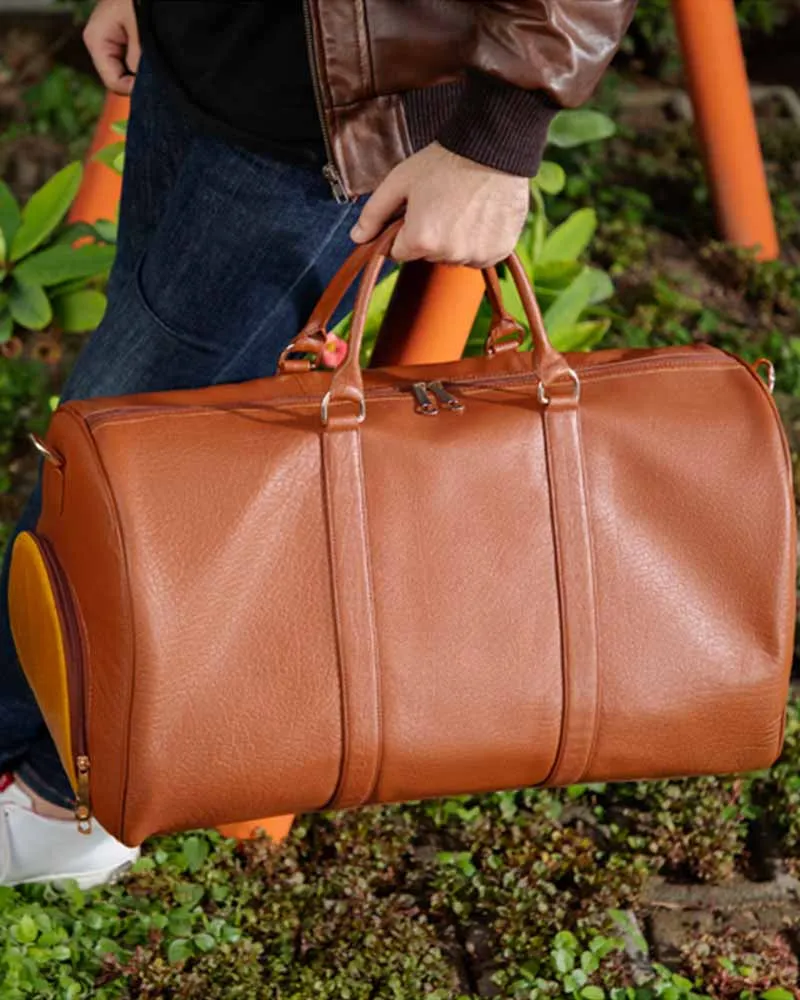 Distressed Brown Crazy Leather Duffle Bag