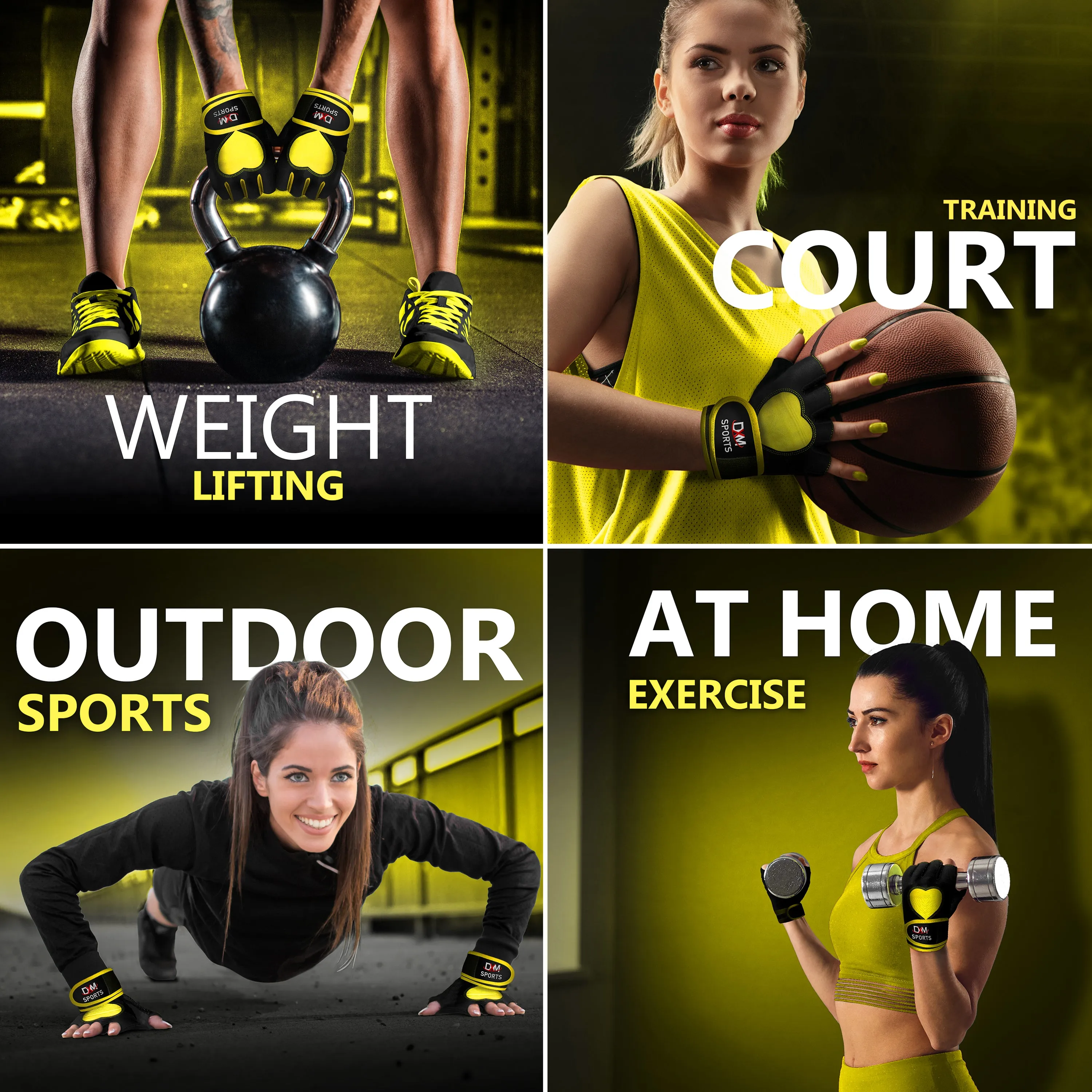 DXM Gym Workout Gloves for Women with Wrist Support