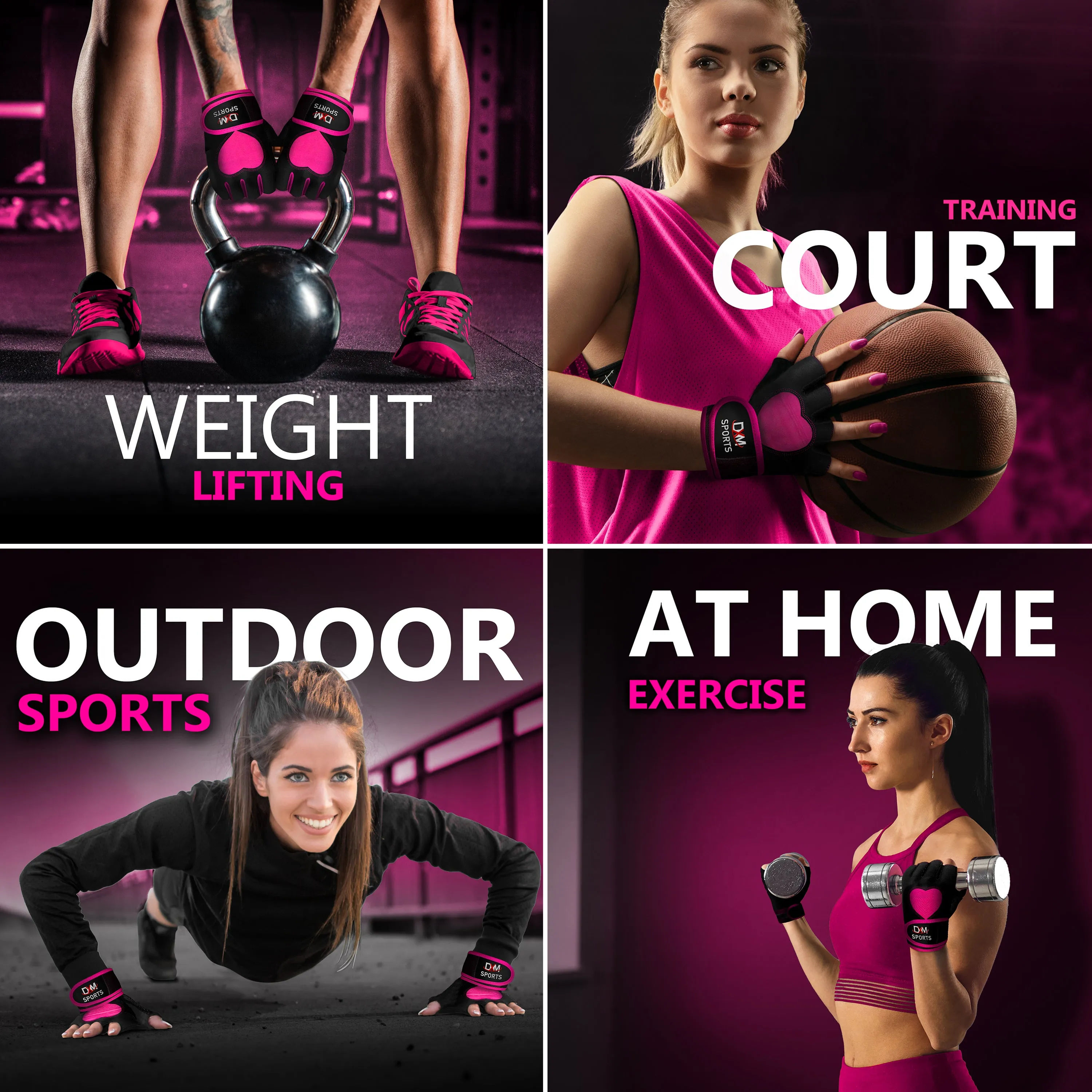 DXM Gym Workout Gloves for Women with Wrist Support