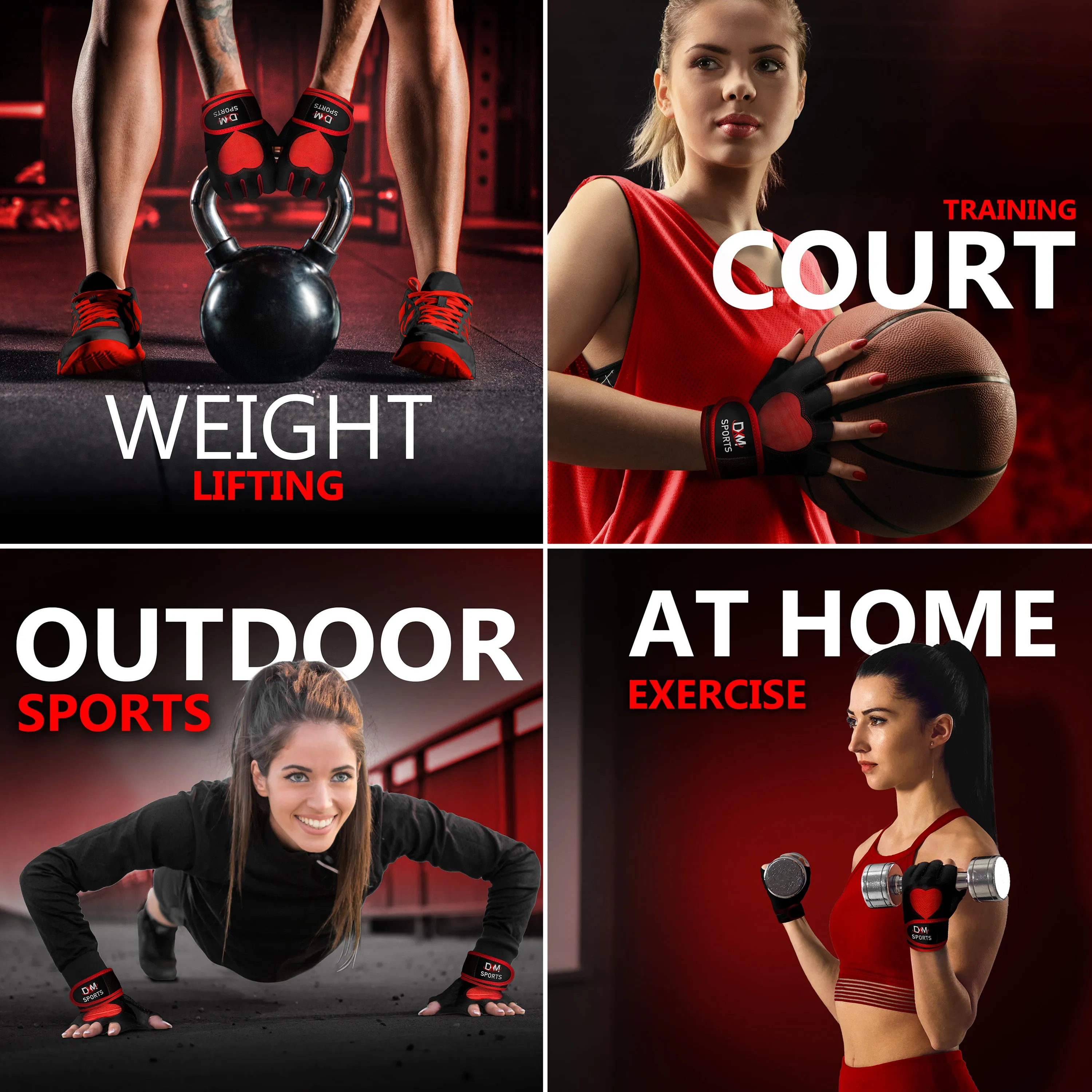 DXM Gym Workout Gloves for Women with Wrist Support
