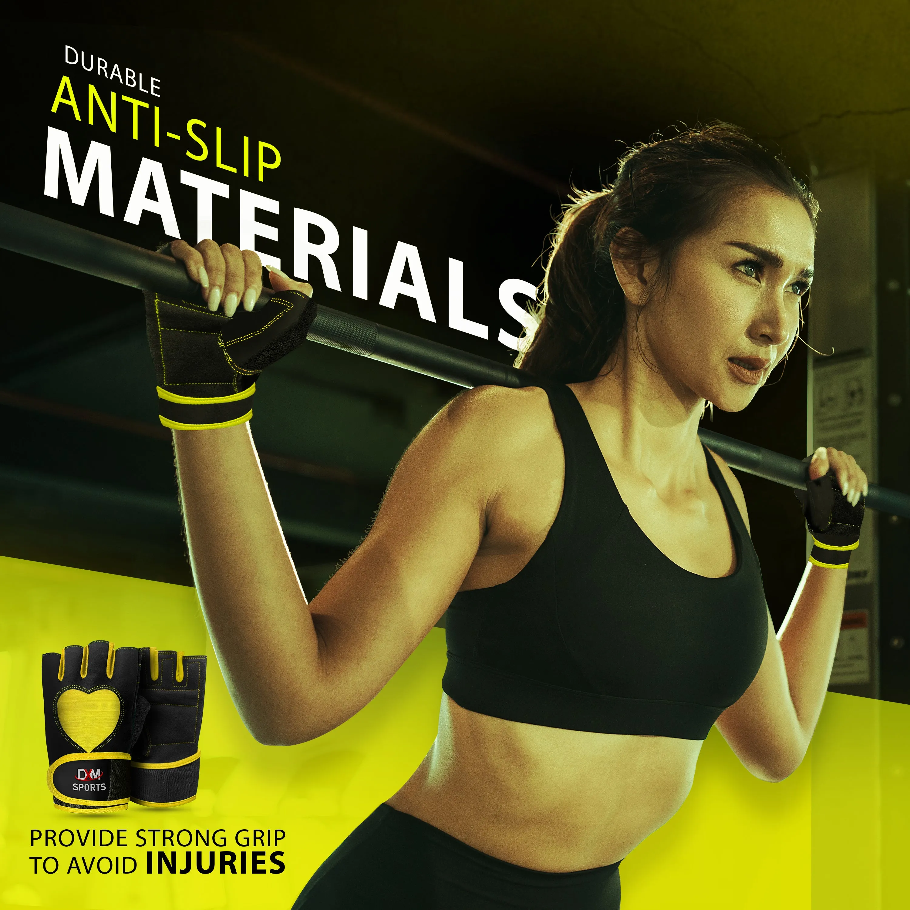 DXM Gym Workout Gloves for Women with Wrist Support
