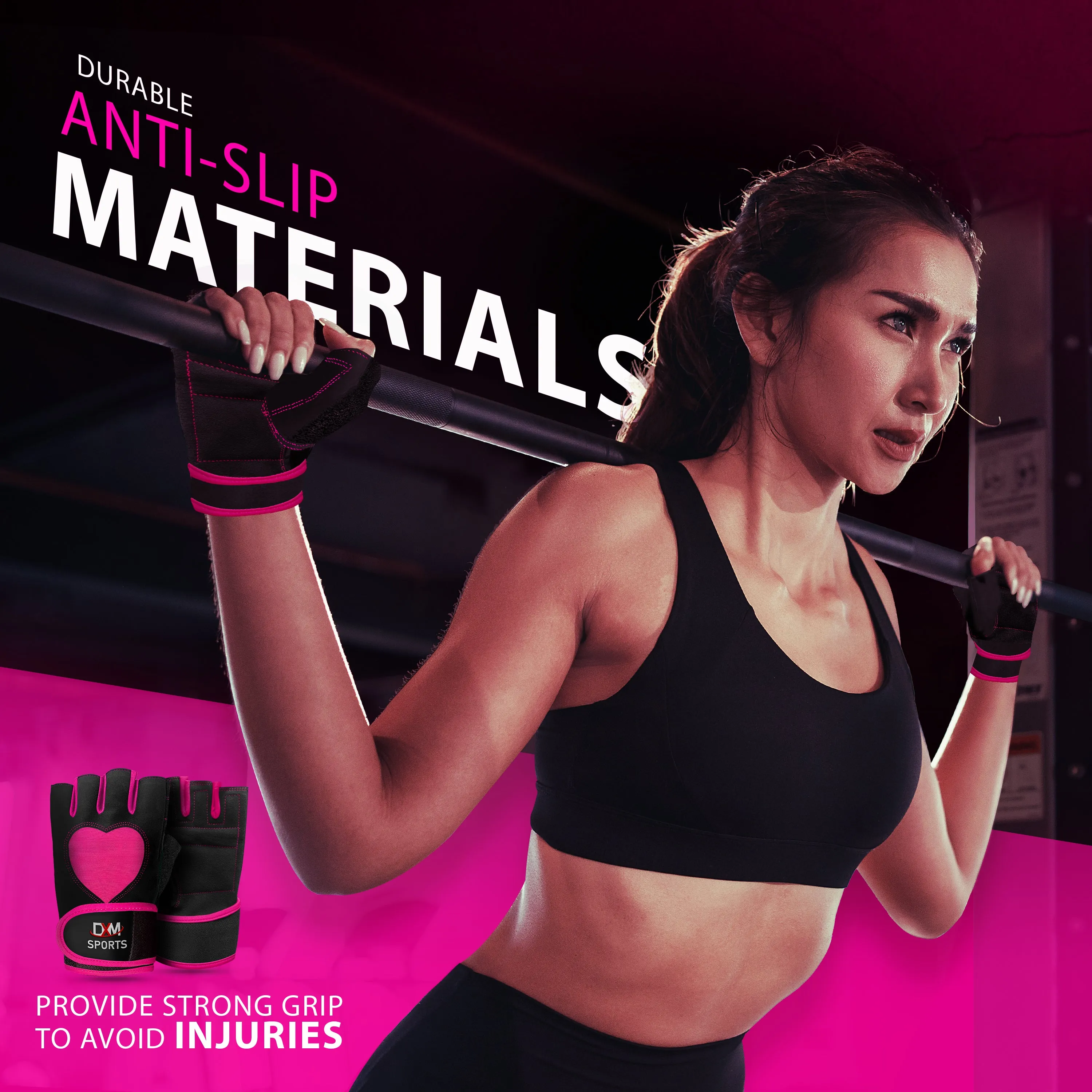 DXM Gym Workout Gloves for Women with Wrist Support