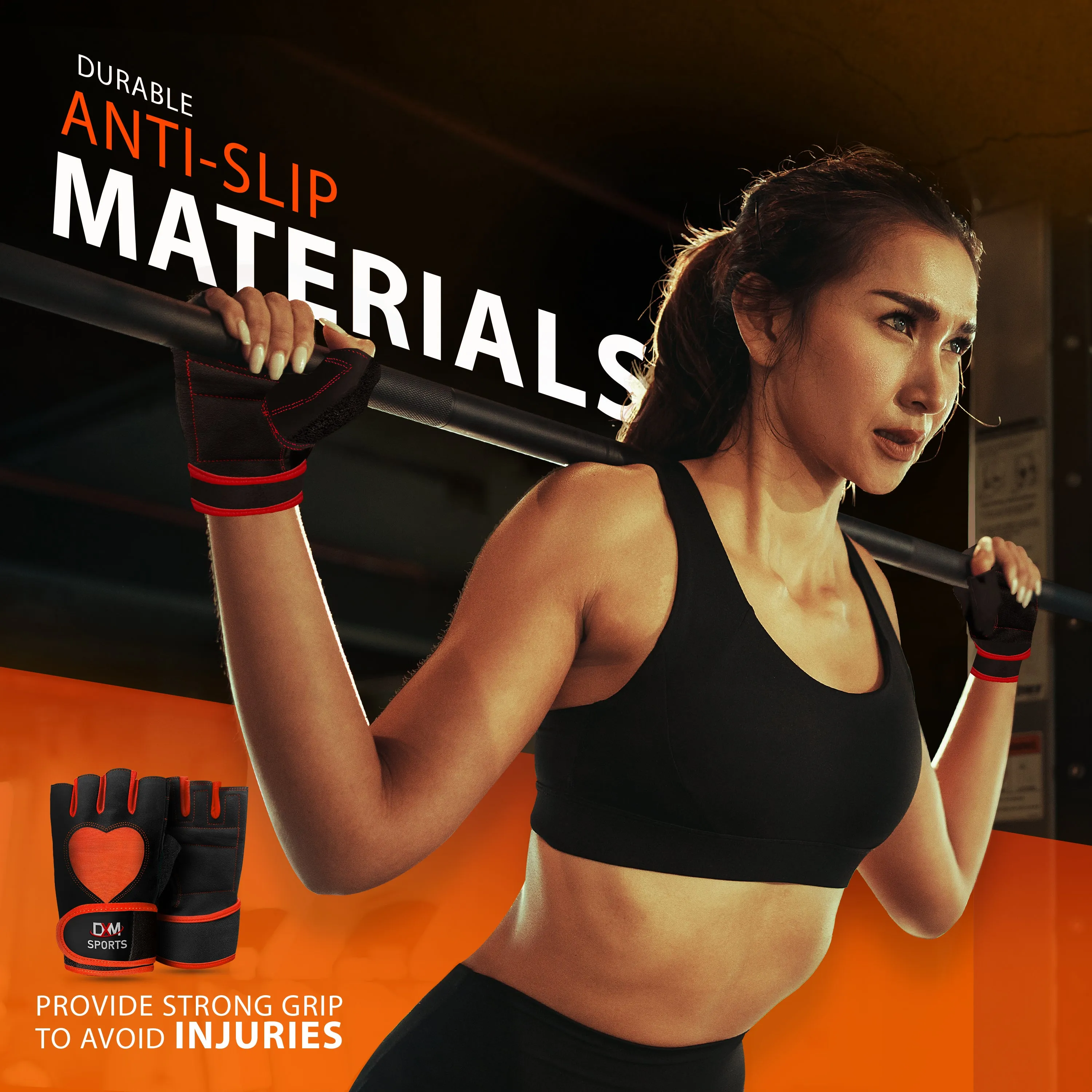 DXM Gym Workout Gloves for Women with Wrist Support
