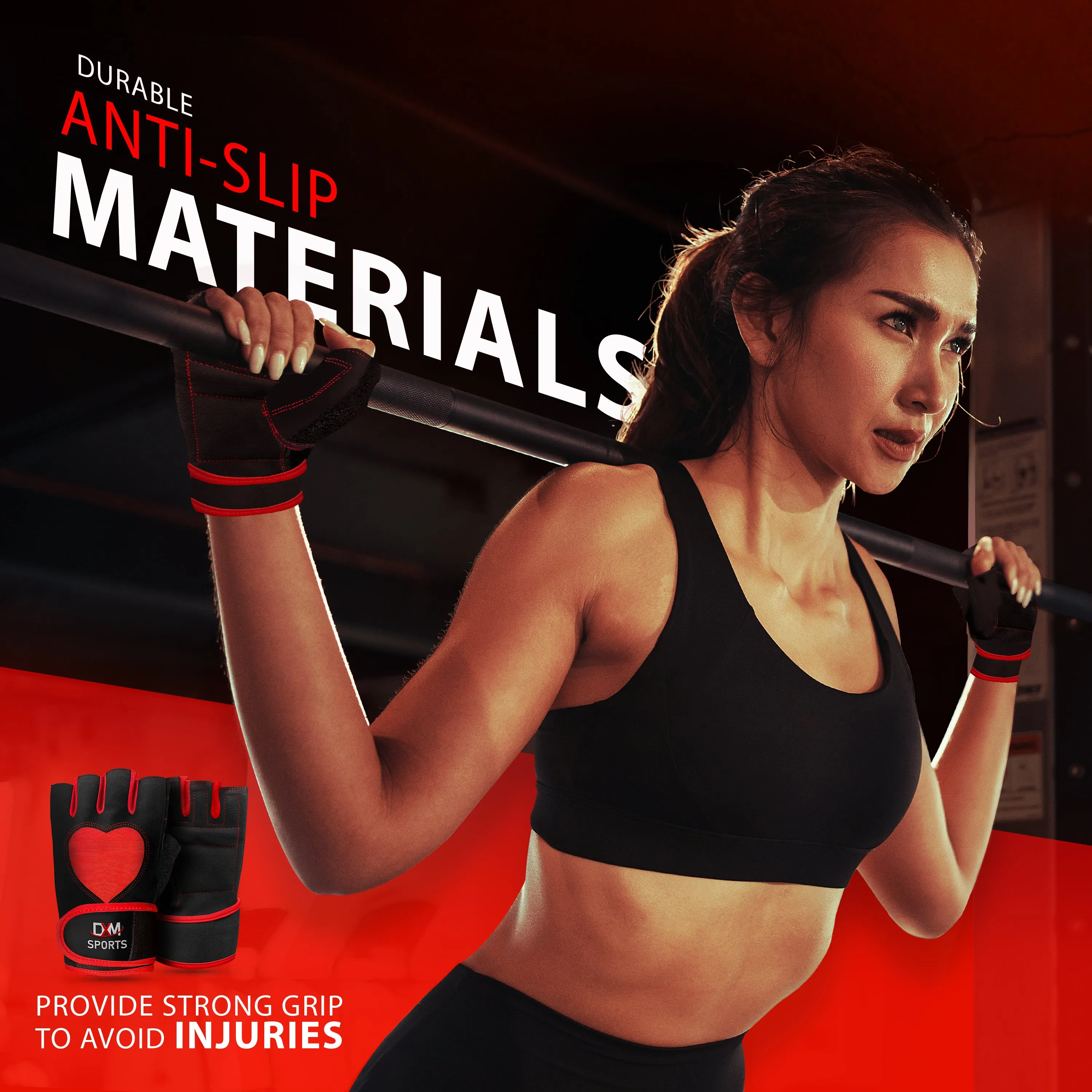 DXM Gym Workout Gloves for Women with Wrist Support