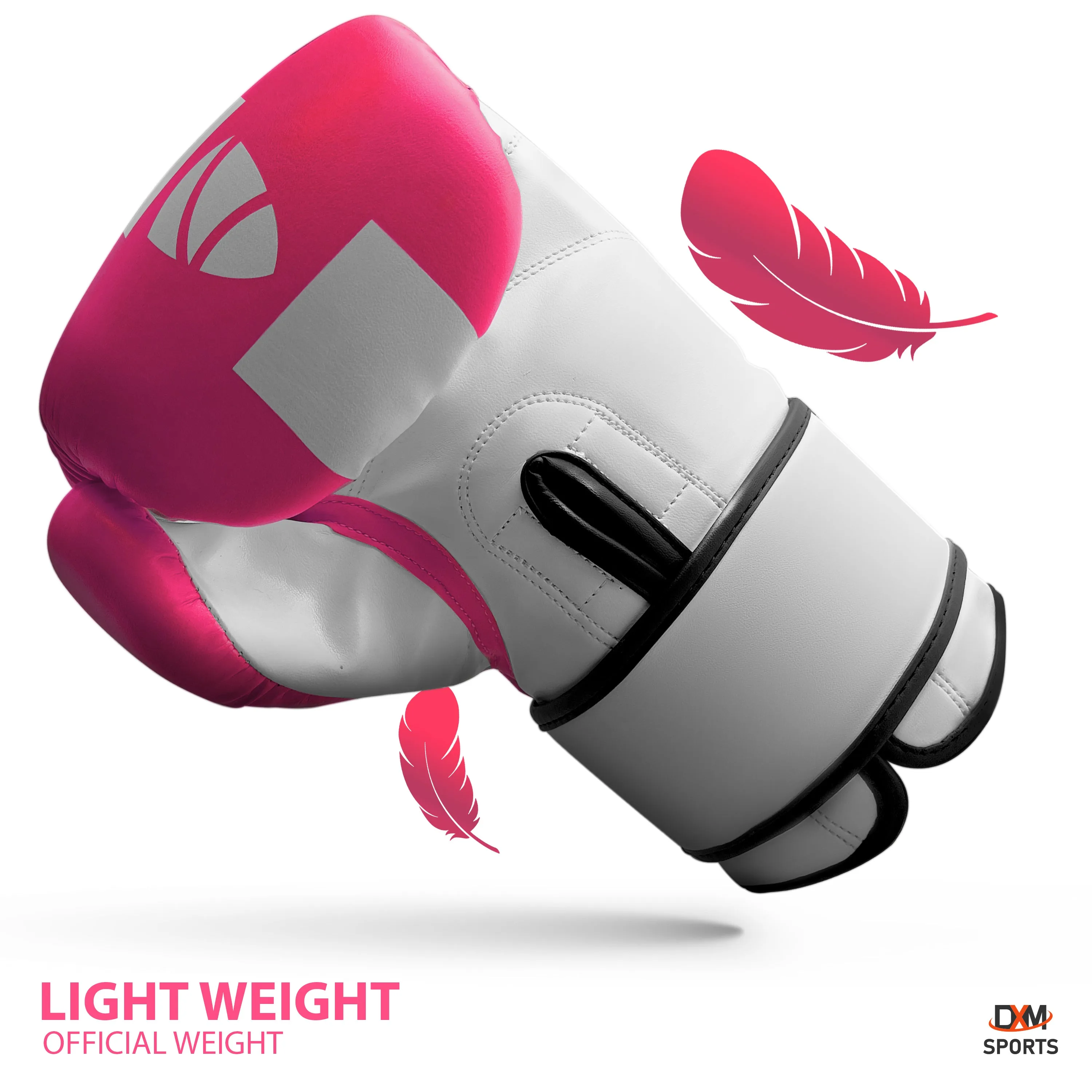 DXM Premium Boxing Gloves for Men & Women - Pink & White