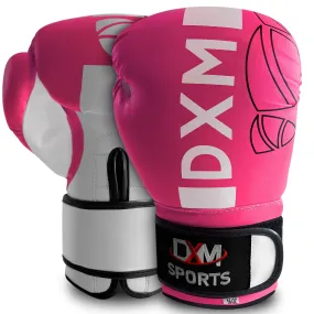 DXM Premium Boxing Gloves for Men & Women - Pink & White