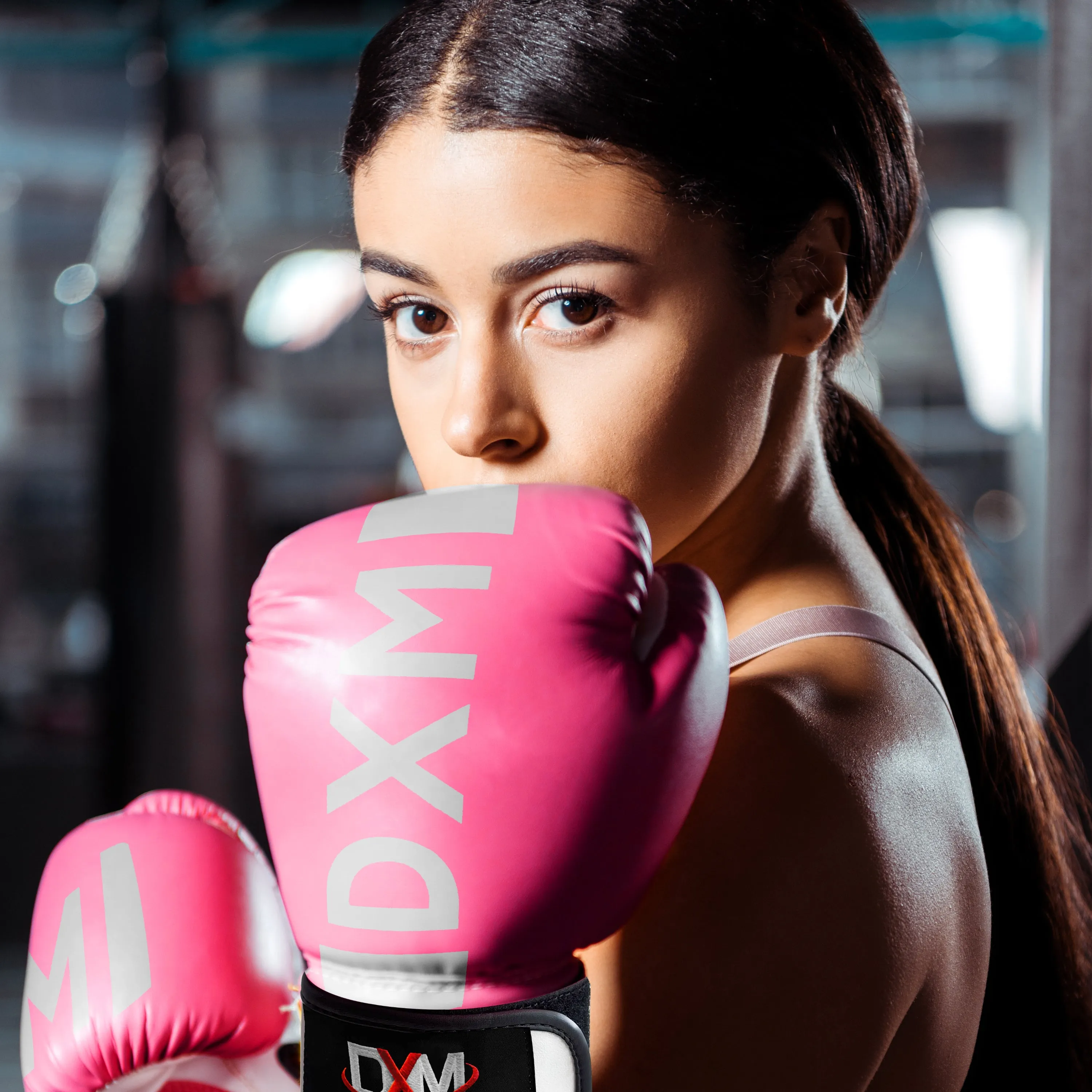 DXM Premium Boxing Gloves for Men & Women - Pink & White