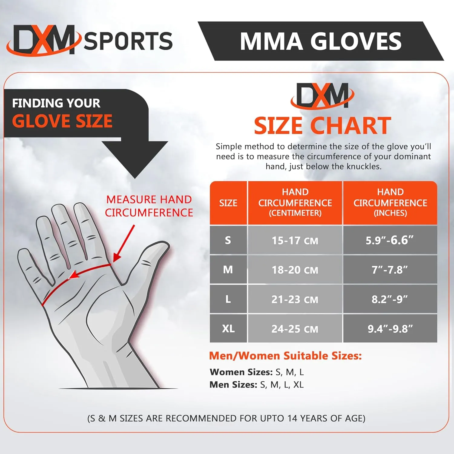 DXM Sports MMA Grappling Gloves Open Palm for Men & Women