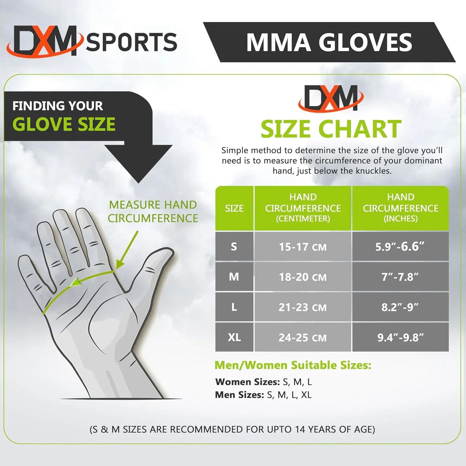 DXM Sports MMA Grappling Gloves Open Palm for Men & Women