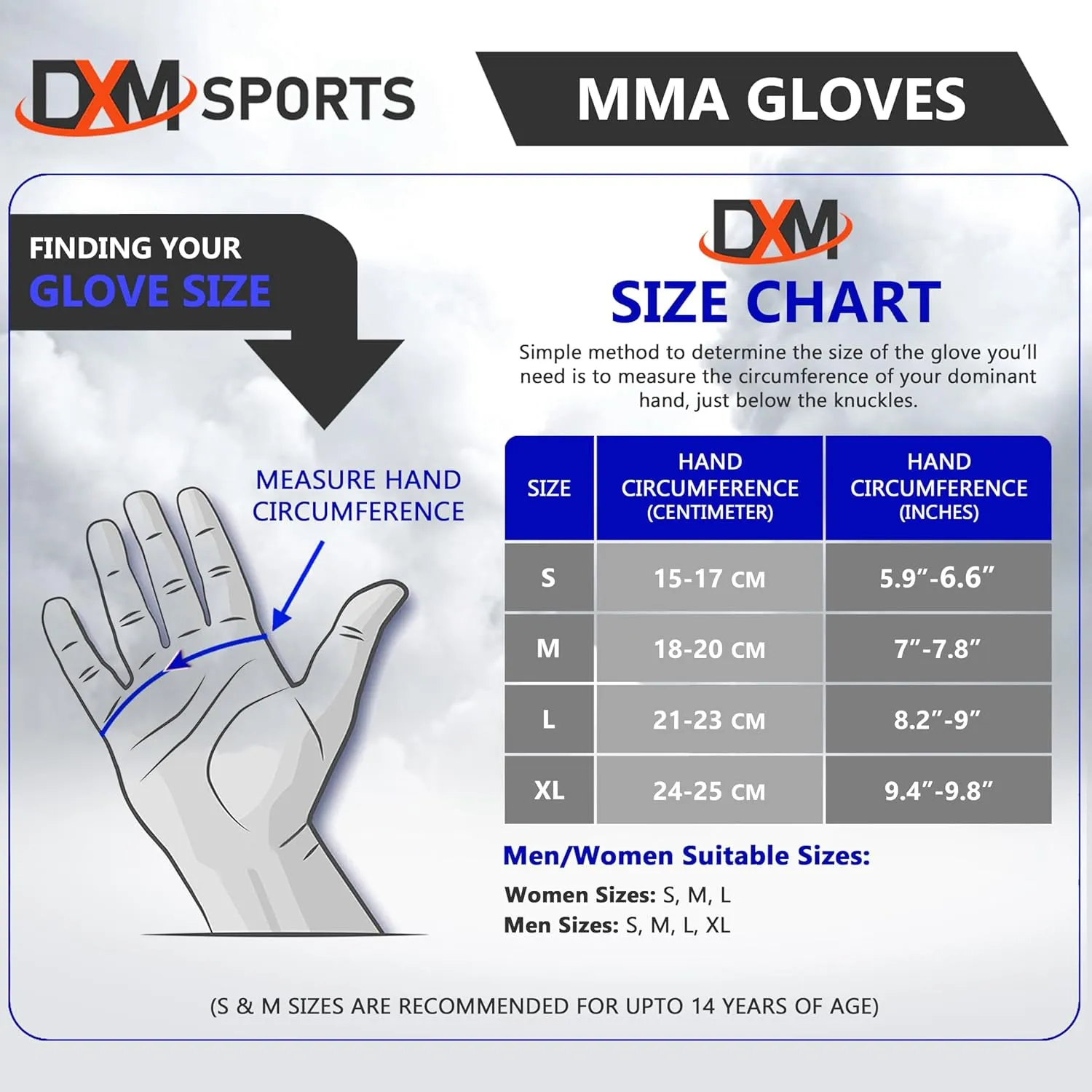 DXM Sports MMA Grappling Gloves Open Palm for Men & Women