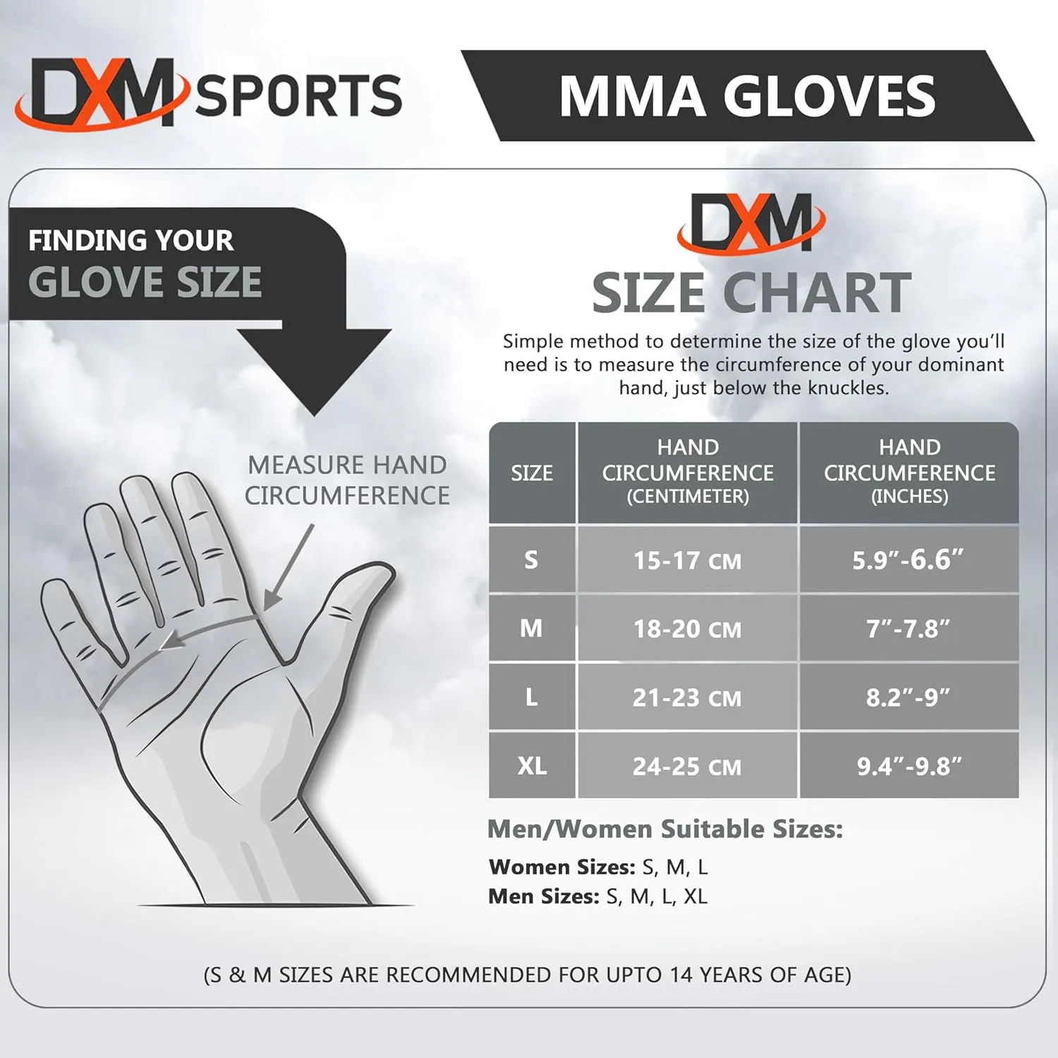 DXM Sports MMA Grappling Gloves Open Palm for Men & Women