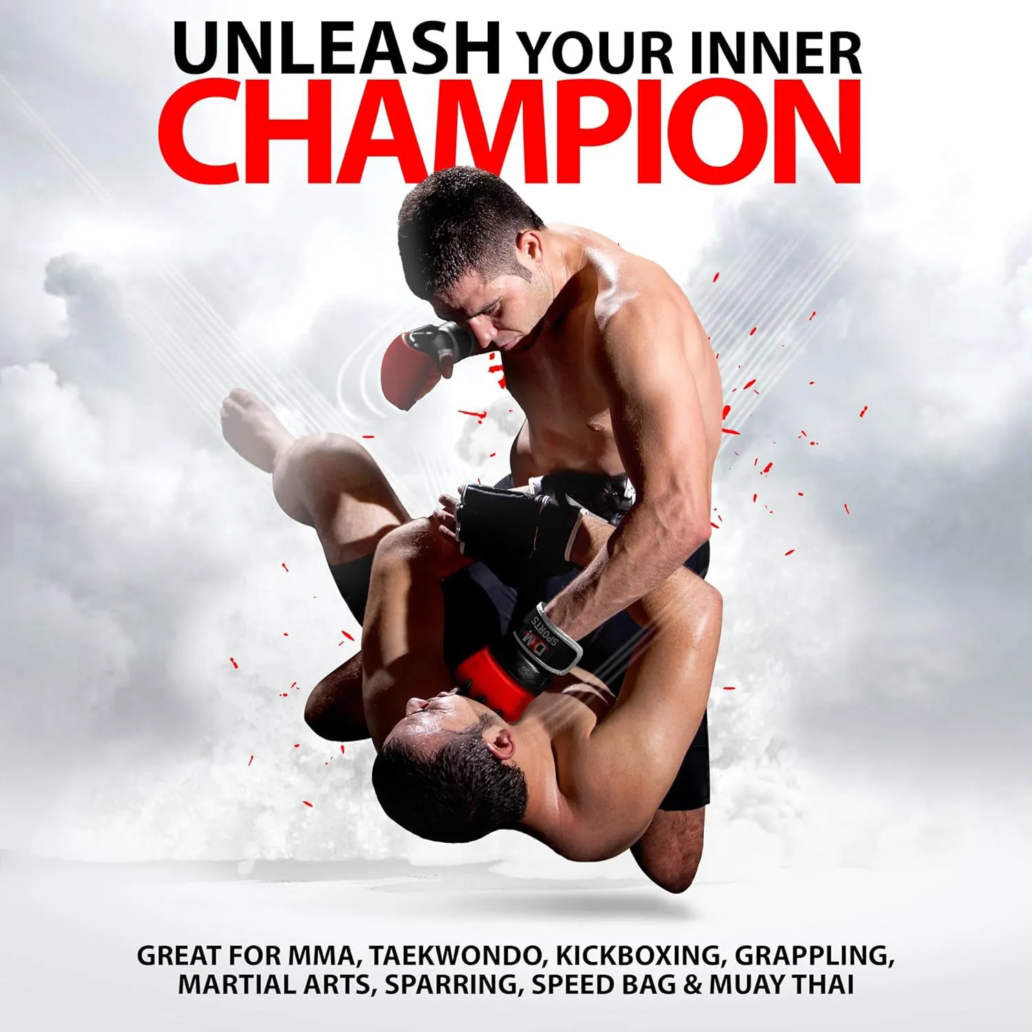 DXM Sports MMA Grappling Gloves Open Palm for Men & Women