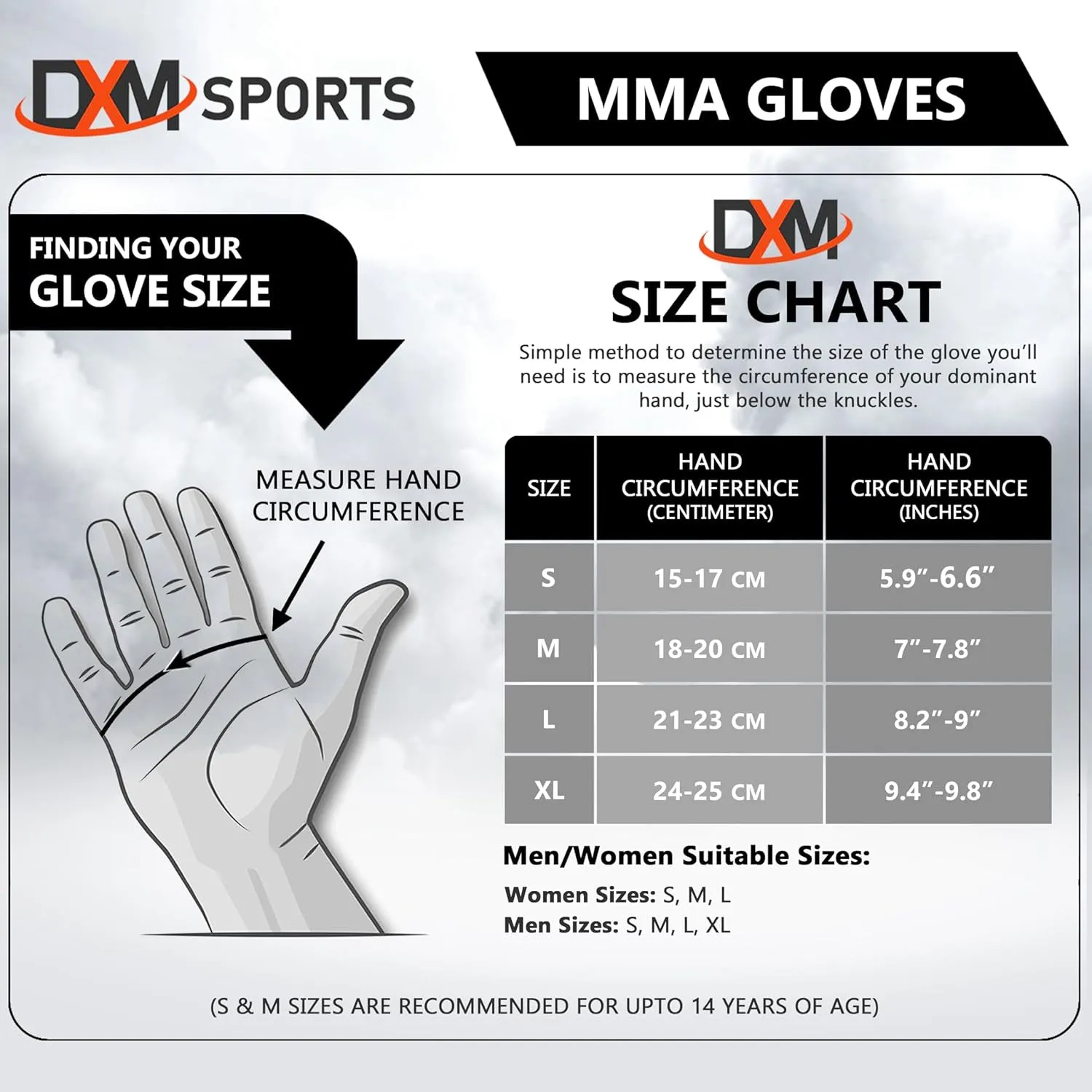 DXM Sports MMA Grappling Gloves Open Palm for Men & Women