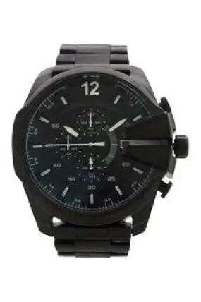 dz4283 chronograph black ion plated stainless steel bracelet watch by diesel -For Men