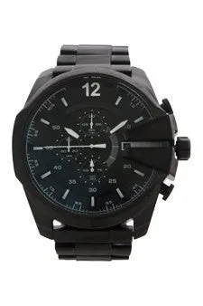 dz4283 chronograph black ion plated stainless steel bracelet watch by diesel -For Men