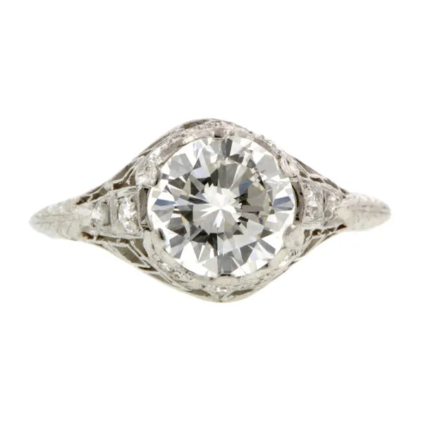 Edwardian Filigree Engagement Ring, RBC 1.16ct