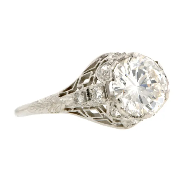 Edwardian Filigree Engagement Ring, RBC 1.16ct