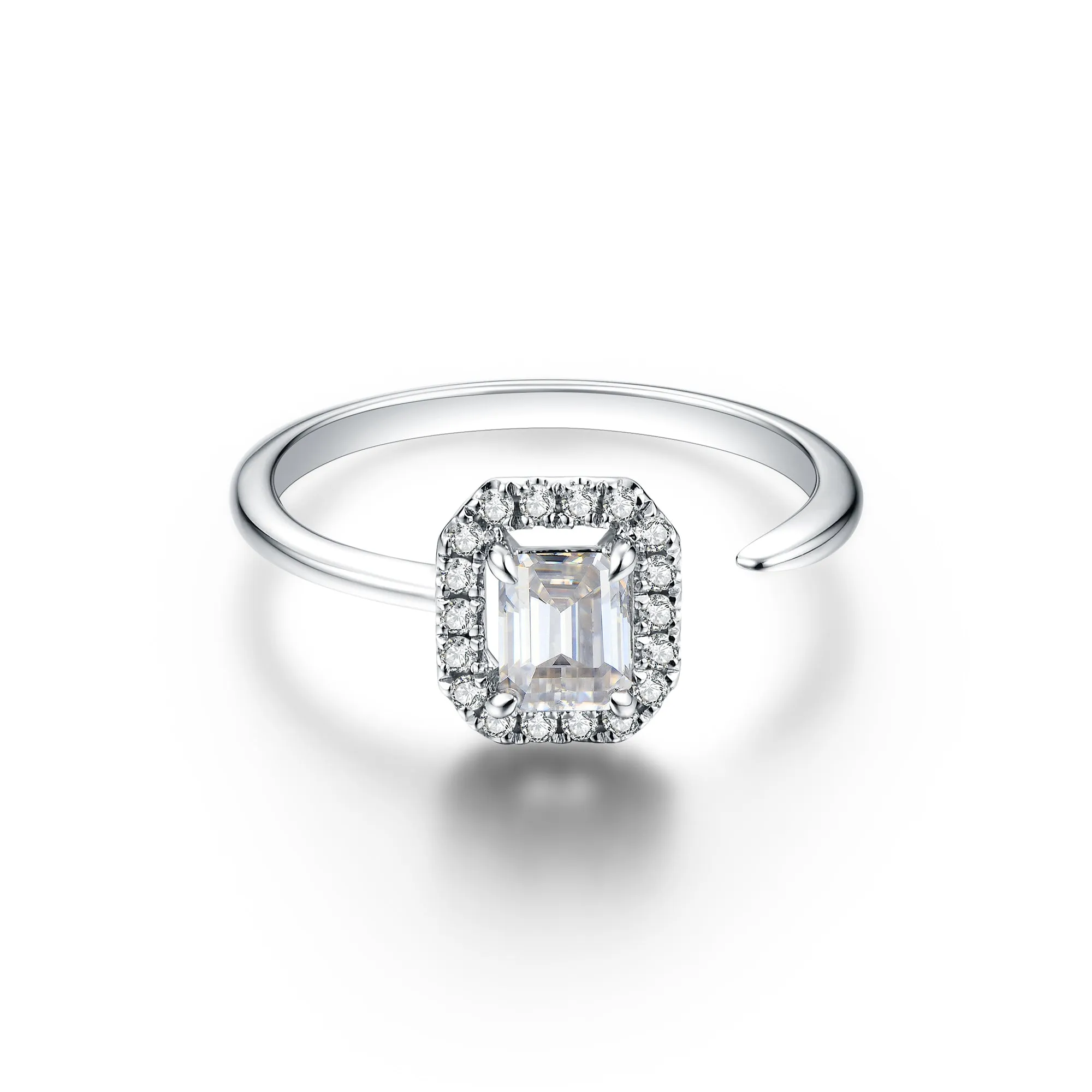 Emerald Pave Diamond Open Ring