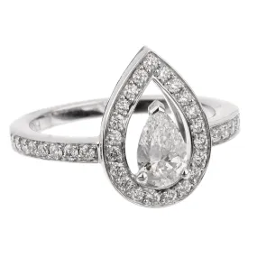 Fred of Paris Lovelight Pear Shaped Diamond Engagement Ring Sz 6 1/2