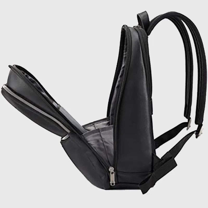 Genuine Best Style Rfx Classic Leather Slim Backpack Black, One Size
