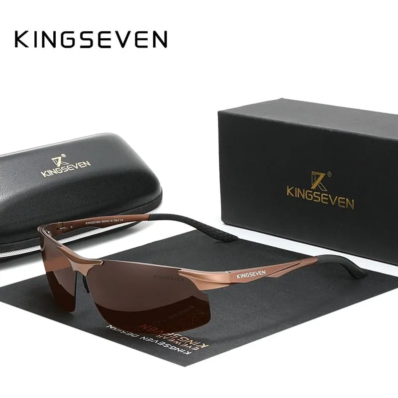 Genuine KINGSEVEN Polarized Men Aluminum Sunglasses Driving Mirror Lens Male Sun Glasses UV400 Eyewear 9126