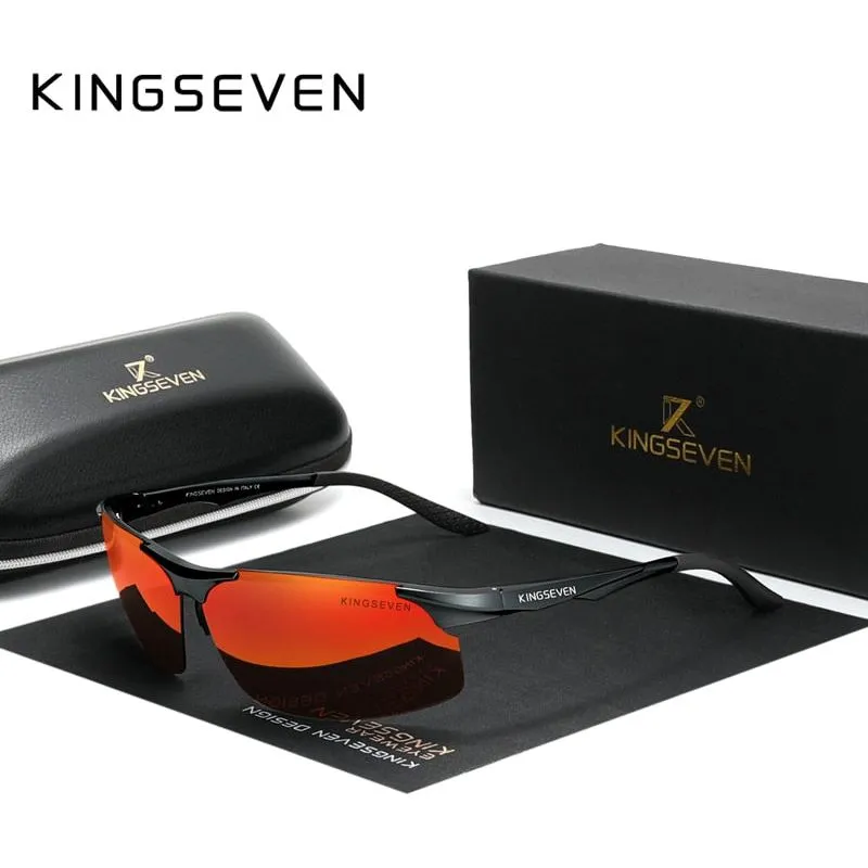 Genuine KINGSEVEN Polarized Men Aluminum Sunglasses Driving Mirror Lens Male Sun Glasses UV400 Eyewear 9126