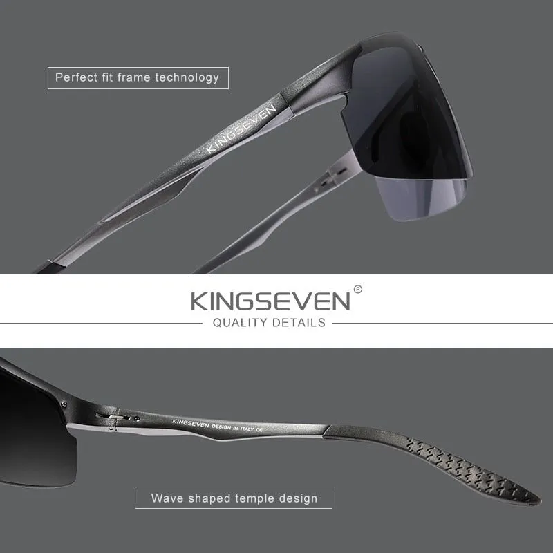 Genuine KINGSEVEN Polarized Men Aluminum Sunglasses Driving Mirror Lens Male Sun Glasses UV400 Eyewear 9126