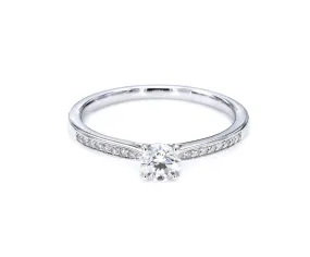GIA Certified Round White Diamond Ring