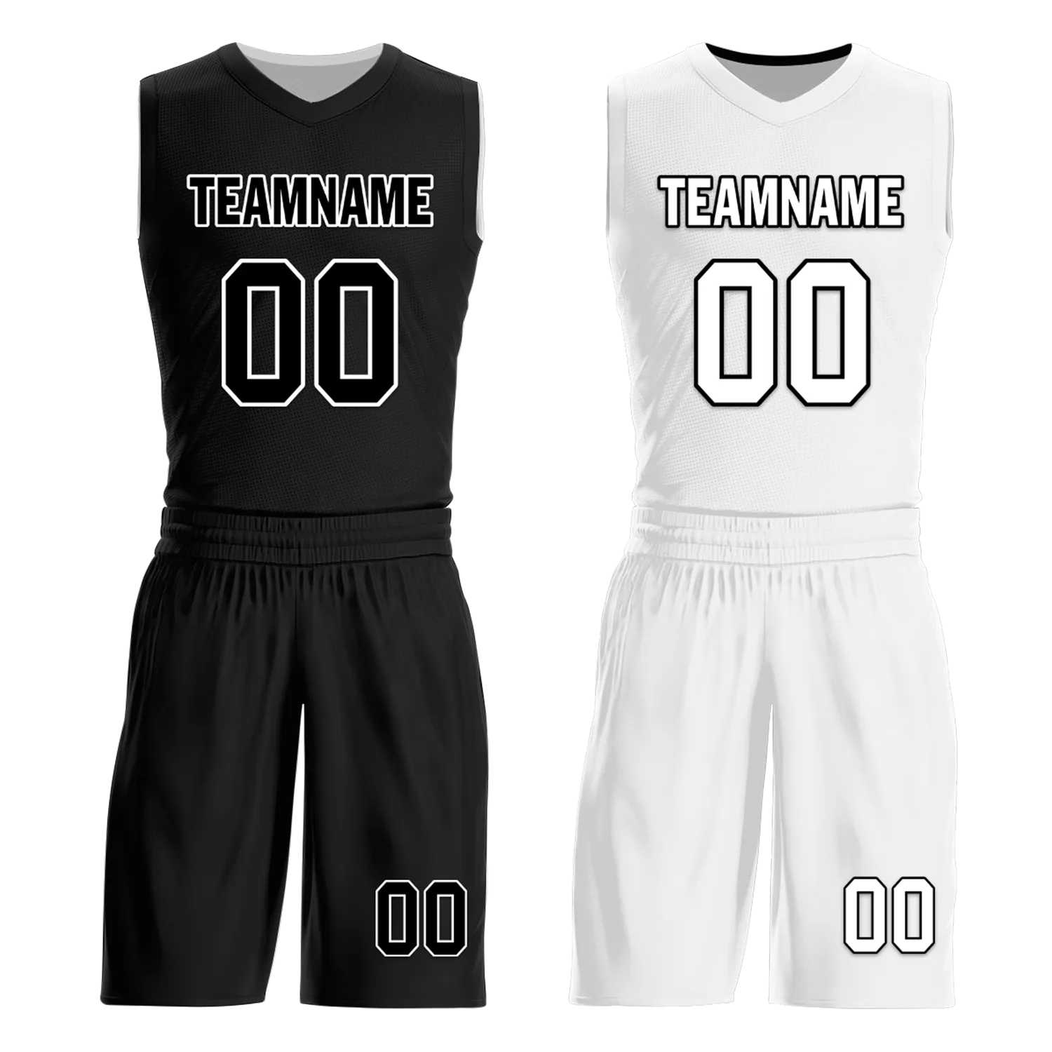 Gift Ideas,Custom Black White Classic Style Reversible Basketball Uniform Personalized BBJR-D017007