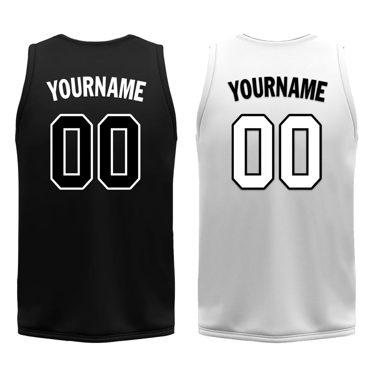 Gift Ideas,Custom Black White Classic Style Reversible Basketball Uniform Personalized BBJR-D017007