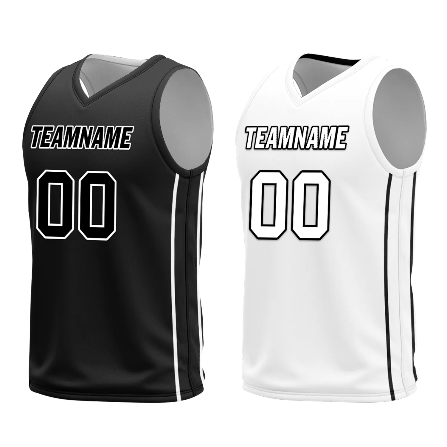 Gift Ideas,Custom Black White Classic Style Reversible Basketball Uniform Personalized BBJR-D017007