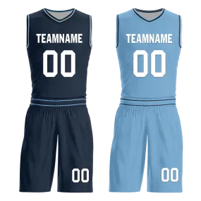 Gift Ideas,Custom Blue Classic Style Reversible Basketball Uniform Personalized BBJR-D017032