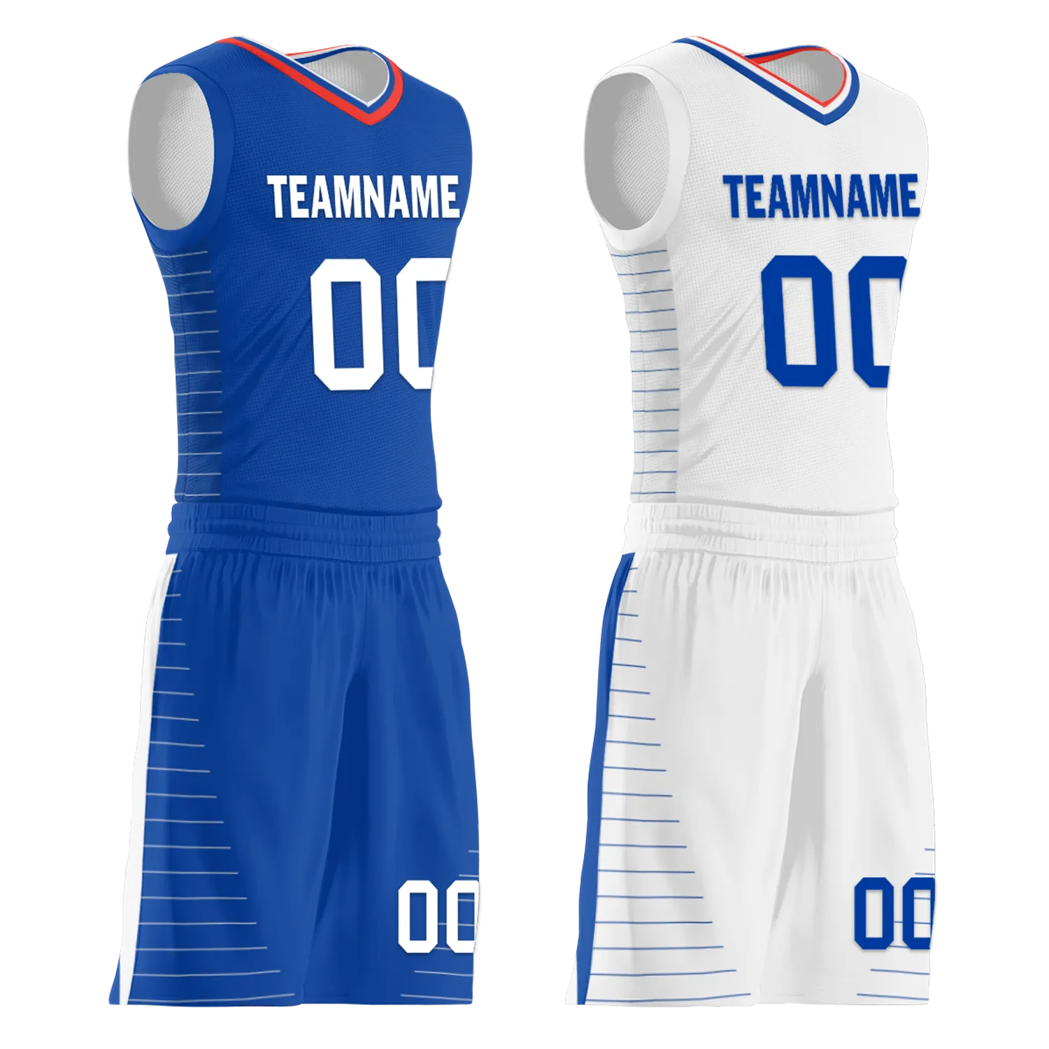 Gift Ideas,Custom Blue White Classic Style Reversible Basketball Uniform Personalized BBJR-D017031