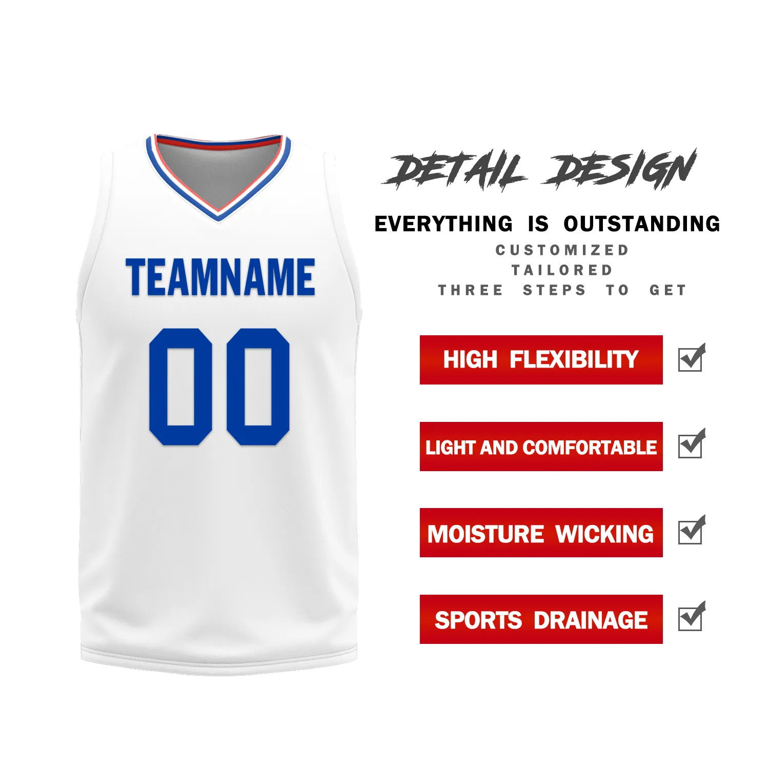 Gift Ideas,Custom Blue White Classic Style Reversible Basketball Uniform Personalized BBJR-D017031