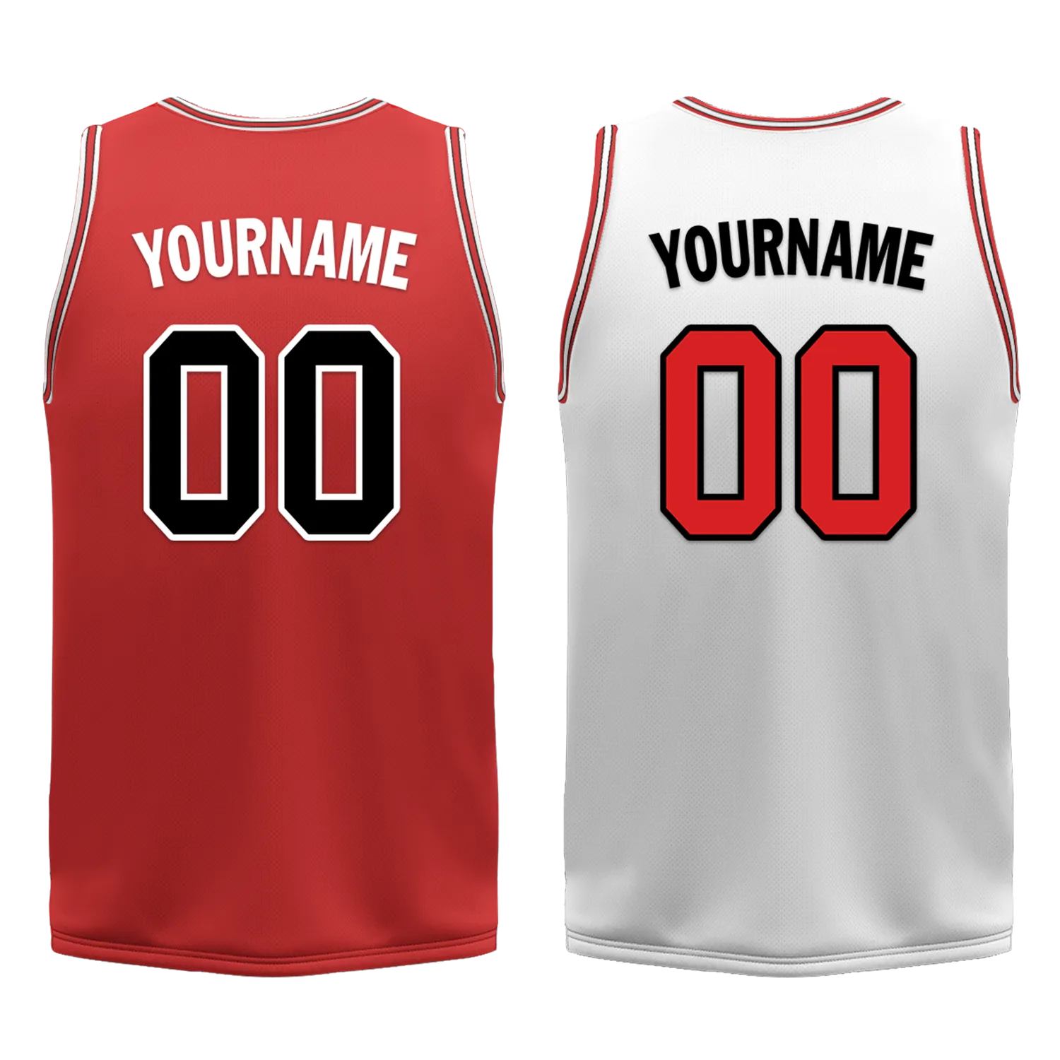 Gift Ideas,Custom Red White Classic Style Reversible Basketball Uniform Personalized BBJR-D017005
