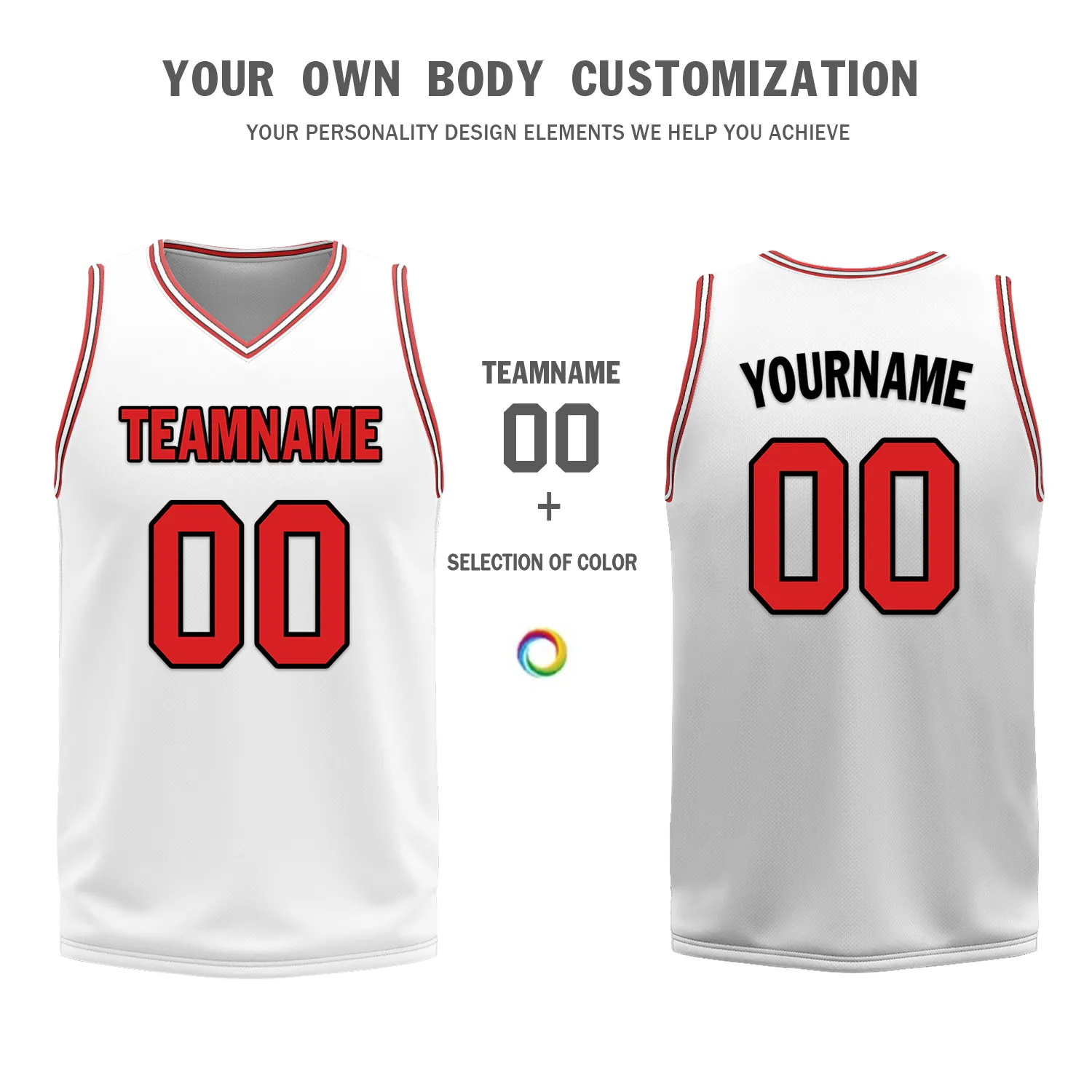 Gift Ideas,Custom Red White Classic Style Reversible Basketball Uniform Personalized BBJR-D017005