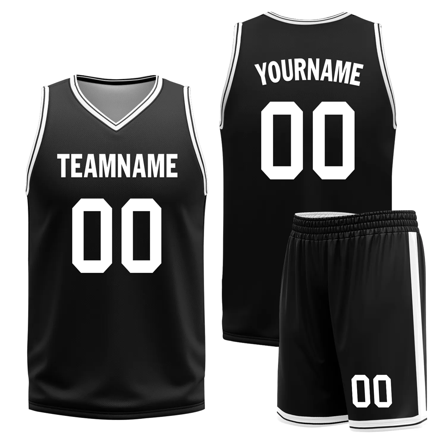 Gift Ideas,Custom White Black Classic Style Reversible Basketball Uniform Personalized BBJR-D017008