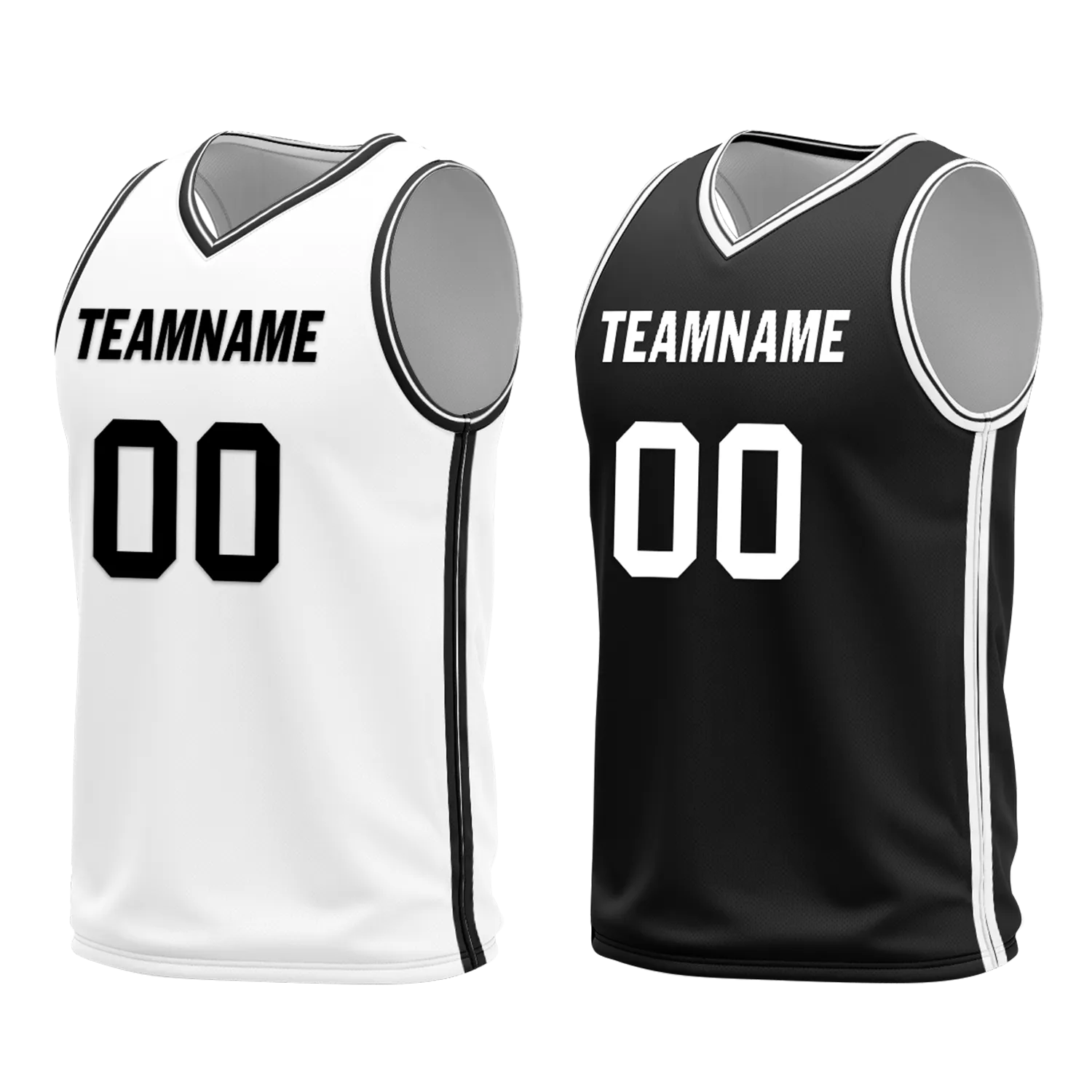 Gift Ideas,Custom White Black Classic Style Reversible Basketball Uniform Personalized BBJR-D017008