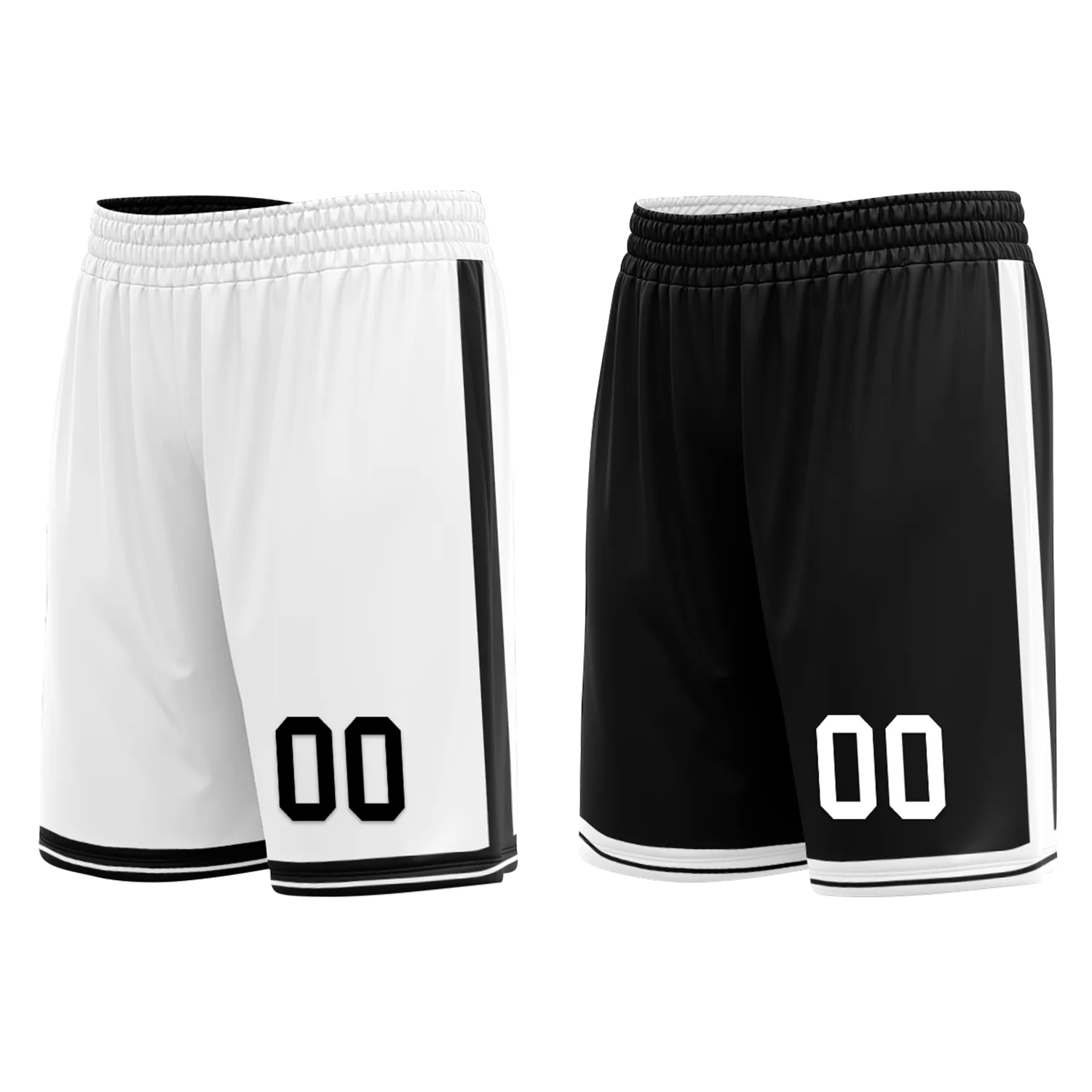 Gift Ideas,Custom White Black Classic Style Reversible Basketball Uniform Personalized BBJR-D017008