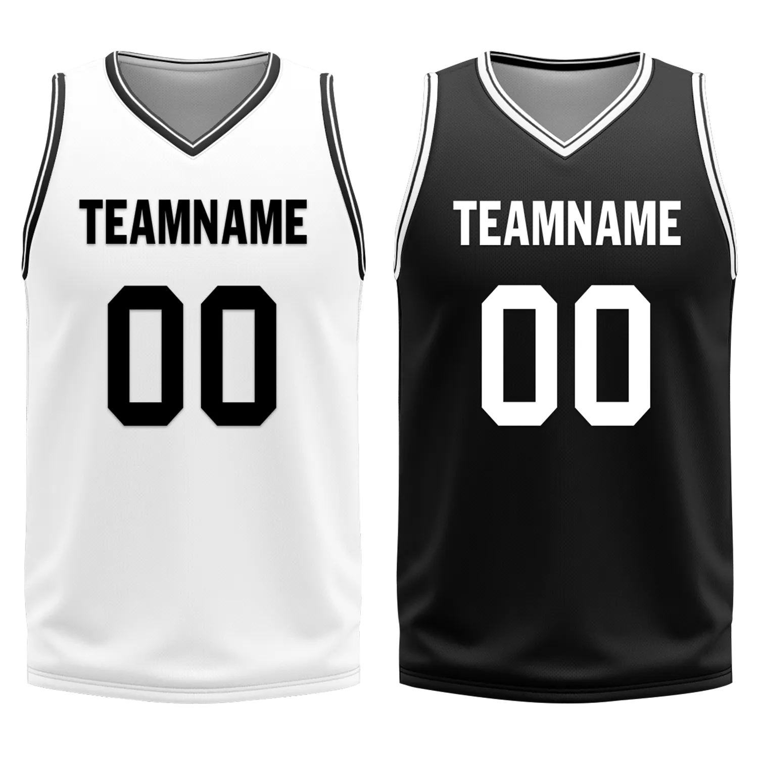 Gift Ideas,Custom White Black Classic Style Reversible Basketball Uniform Personalized BBJR-D017008