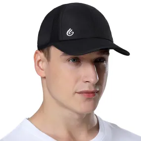 Gisdanchz Running Hat for Men and Women, Womens Mens Running Cap Golf Hat Tennis Hat, Quick Dry Workout Hat, Performance Exercise Athletic Gym Hat Sports Hat for Women Men, Black/White, M