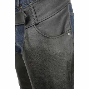 HL12836 Classic Leather Chap Design with Jean Pocket