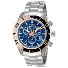 Invicta 14340 Men's Pro Diver Chronograph Dive Blue Dial Stainless Steel Watch