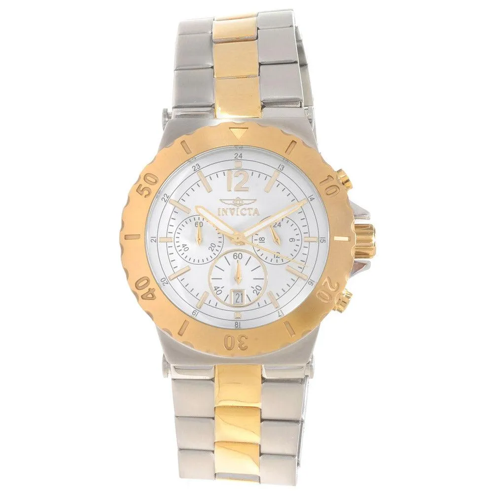 Invicta 14855 Women's Specialty Chrono White Dial Two Tone Steel Bracelet Watch