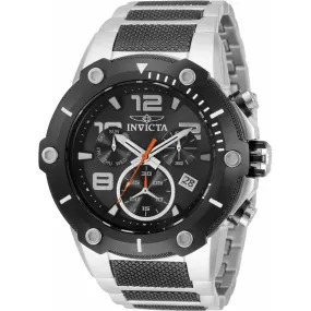 Invicta Men's Chronograph Watch - Speedway Black Dial Two Tone Steel Bracelet | 33283