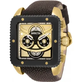 Invicta Men's Quartz Watch - Cuadro Chronograph Brown Stingray Leather Strap | 31997